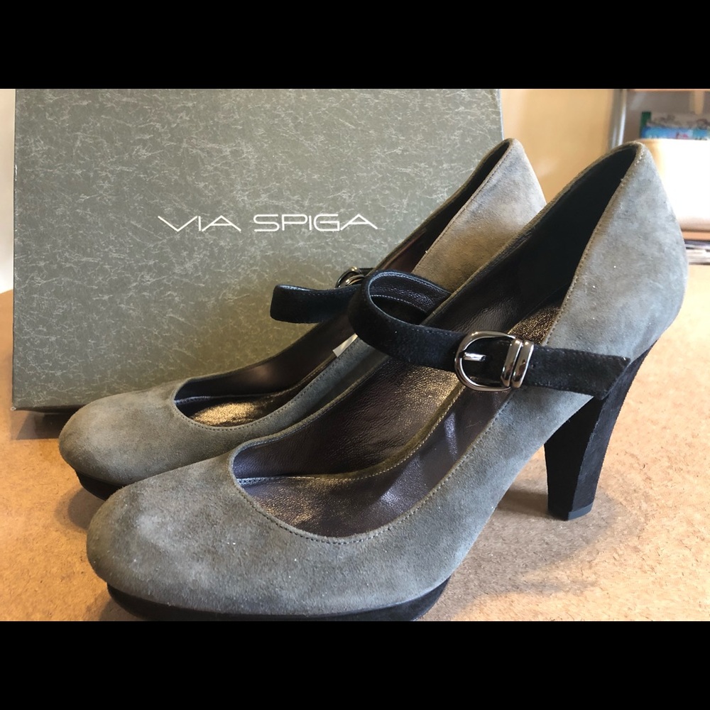Via Spiga women’s sz 10 black/gray platform shoes